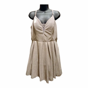 Juniors 15/16 B Darlin Gold Shimmer Fit Flare Party Dress